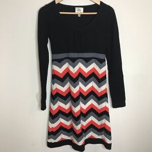 Milly S Merino Wool zigzag pattern Sweater Dress